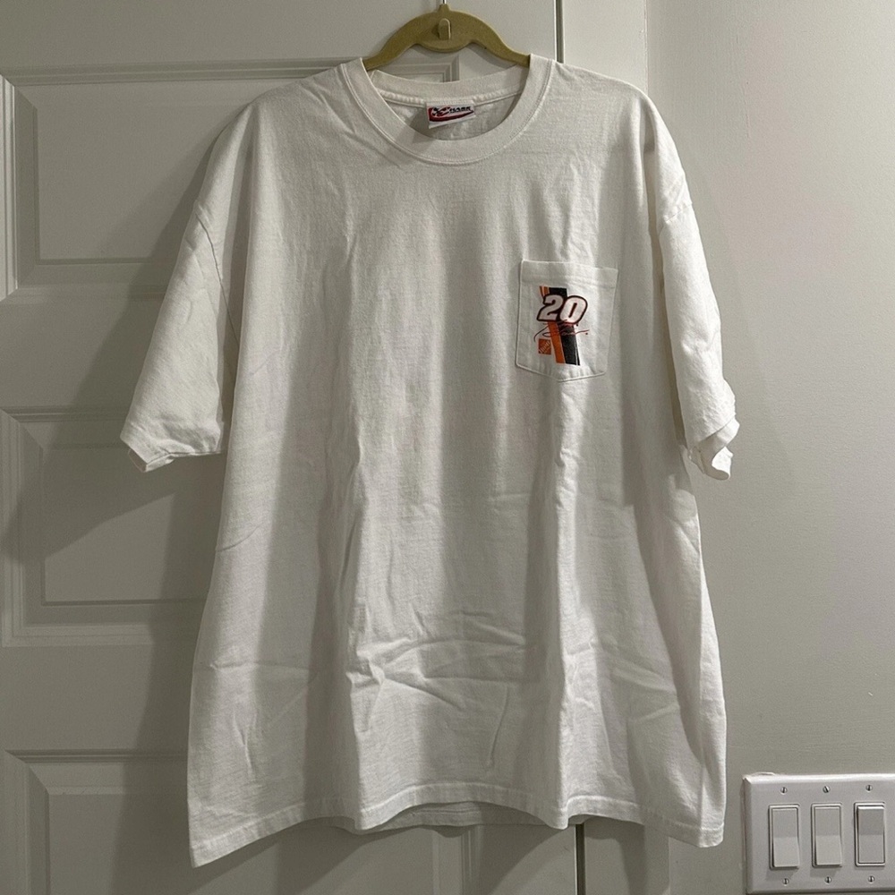 Vintage 2003 NASCAR Tony Stewart #20 Home Depot Double Sided Pocket T Shirt XL
